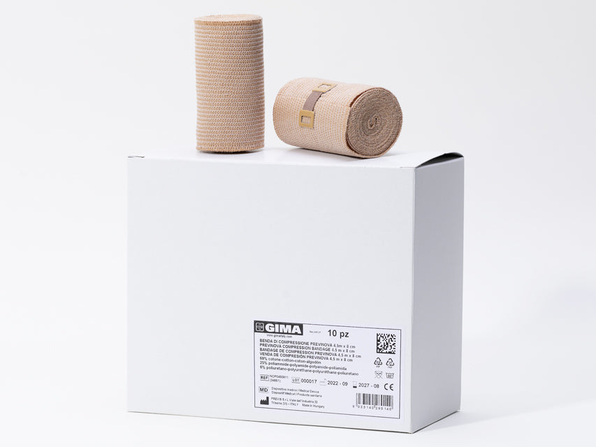 ELASTISKT KOMPRESSIONSBANDAGE - 4,5 m x 8 cm - 10 st/förp