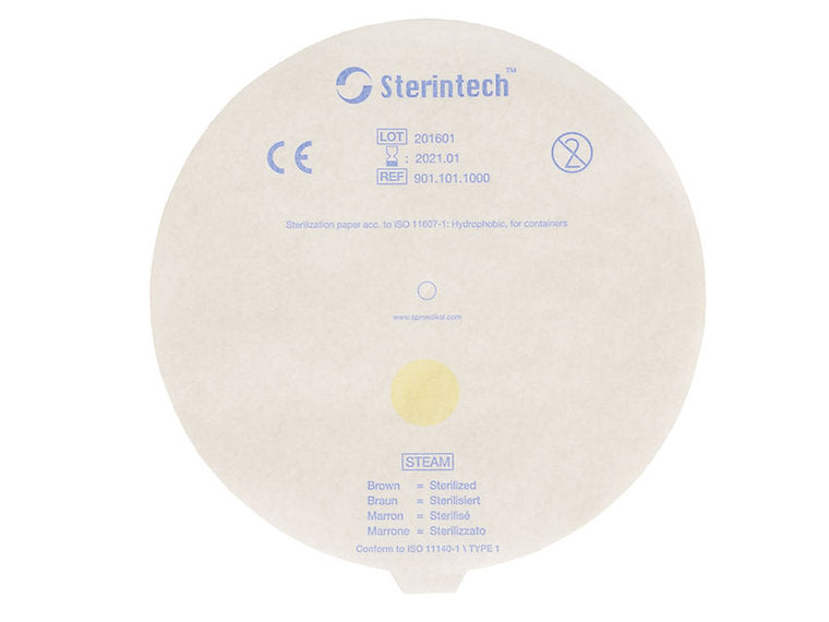 Steriliserings pappersfilter Ø 18,6 cm med ångindikator - 100 st/förpackning