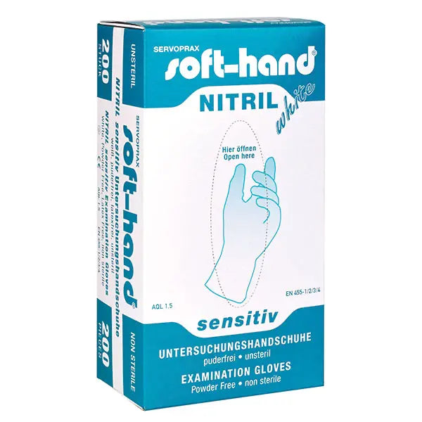 Soft-Hand Undersökningshandskar - Nitrile - Känslig - Puderfri - 200st