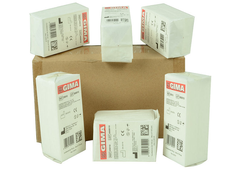 BOMULLS SPONGE PAD 5x5 cm - 4 lager non-woven - 10 förpackningar med 100 st