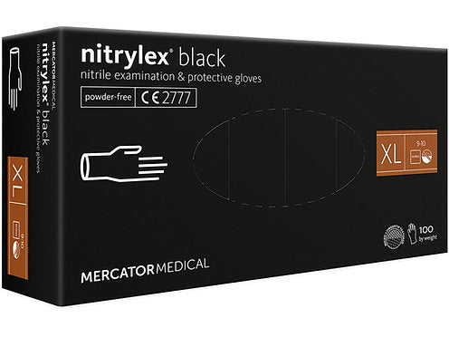 NITRYLEX® Black - NITRILHANDSKAR PULVERFRI - S, M, L, XL - 100 st/förpackning