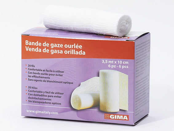 GAUZE BANDAGE 3.5 m x 10 cm - 6 st/förpackning