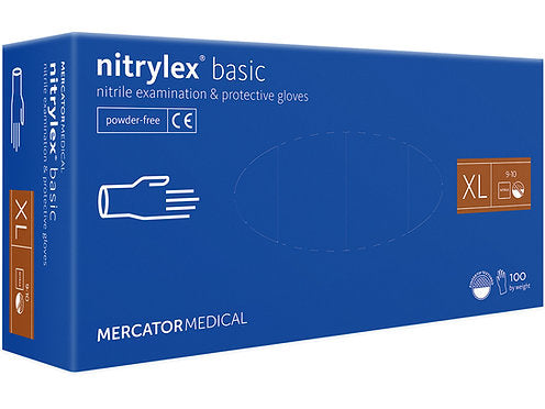 NITRYLEX® BASIC - NITRILHANDSKAR PULVERFRI - S, M, L, XL - 100 st/förpackning