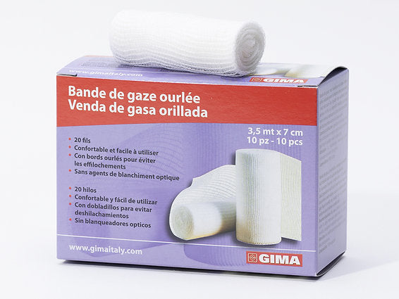 GAUZE BANDAGE 3.5 m x 7 cm - 10 st/förpackning