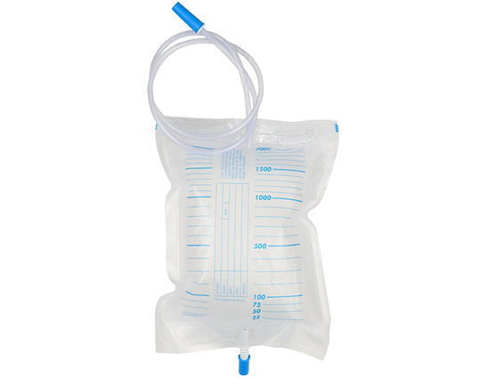 URINPÅSAR 2000 cc - tub 130cm - non-return/exaust valve - 30 st/förpackning