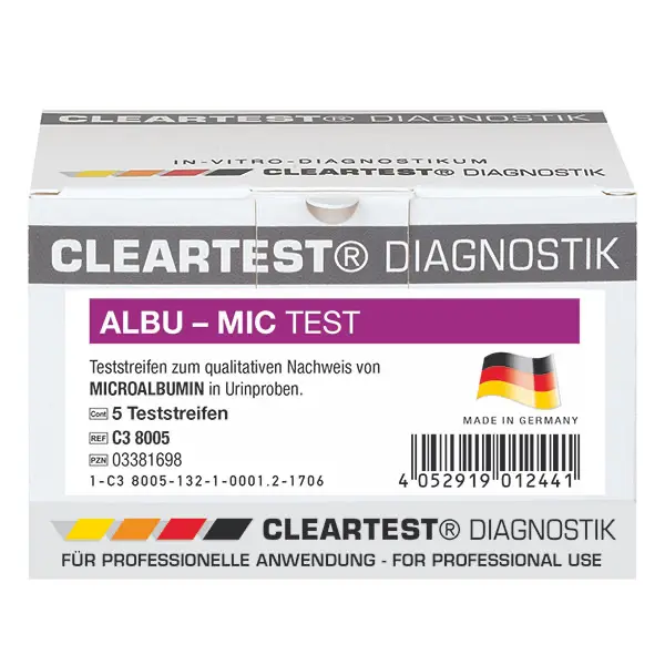 CLEARTEST Albu-Mic – Snabbtest för mikroalbumin i urin