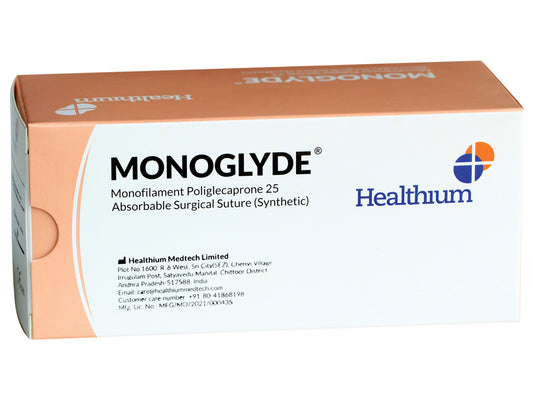 Monoglyde® absorberbar sutur 3/0 – 3/8 cirkel, 25 mm, 70 cm (ofärgad)