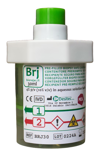 Biorejar - slutet formalinsystem för biopsiprover, 30 ml (25 st/förp)